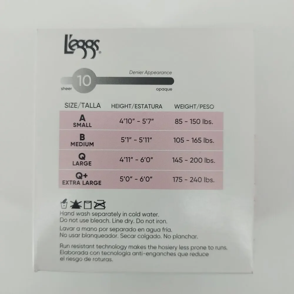 Leggs Sun Beige Q Silken Mist Ultra Sheer Leg Control Run Resistant